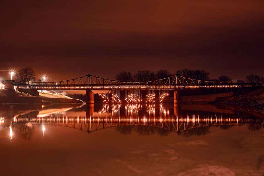 Oslava mostu Kostelany nad Moravou 2018 osvětlování